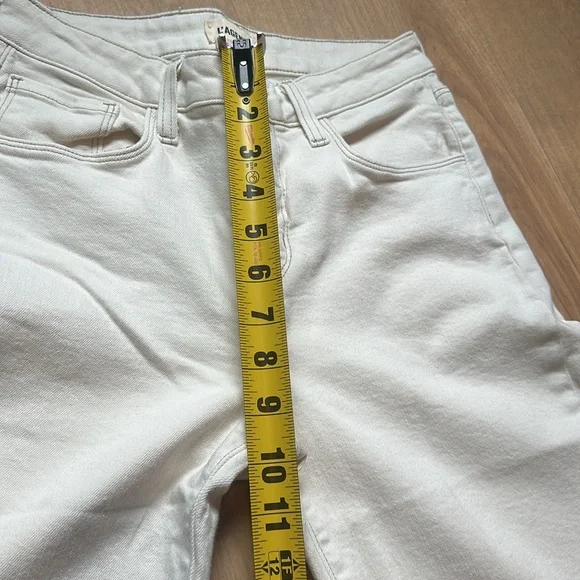 NWOT L’AGENCE Danica Wide Leg High Rise crop Jeans Macadamia - Picture 9 of 12